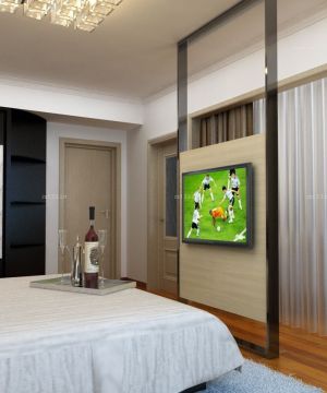 现代卧室设计电视背景墙图片