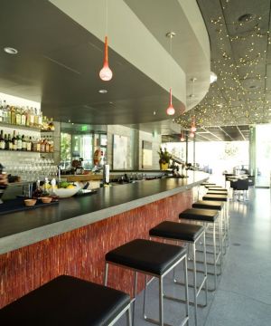 简约现代主题酒吧灰色地砖装修设计效果图片