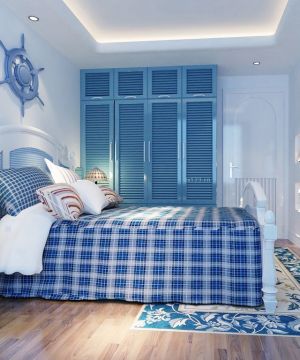 地中海风格蓝色卧室装修效果图