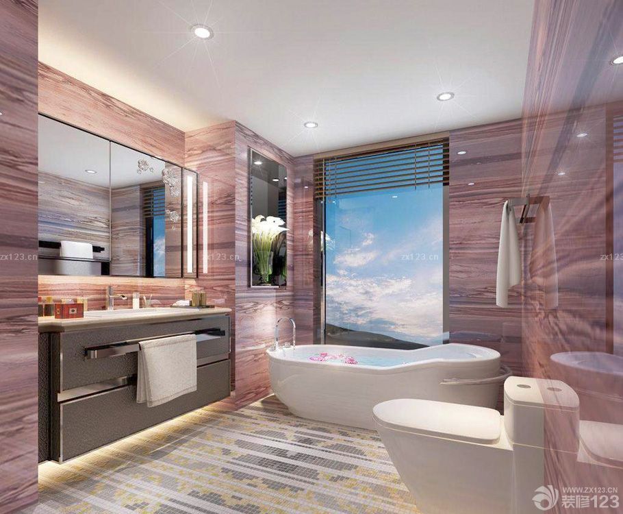 家庭卫生间装修效果图大全2023图片 白色浴缸装修效果图片