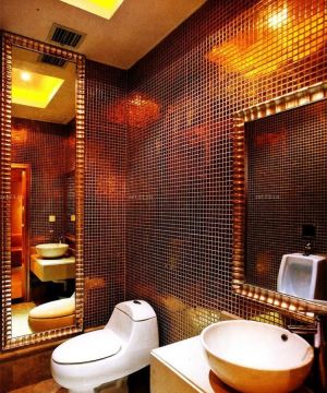 酒吧卫生间装修镜面瓷砖效果图片
