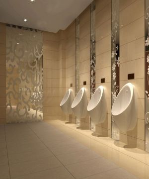 创意酒吧卫生间装修镜面雕花效果图片