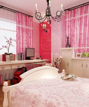 现代欧式110平方房子女孩卧室设计装修图片