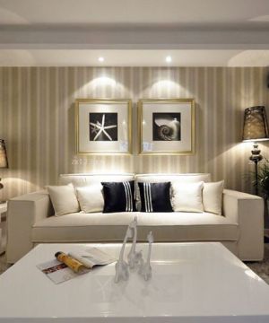 现代风格客厅沙发背景墙装修图片