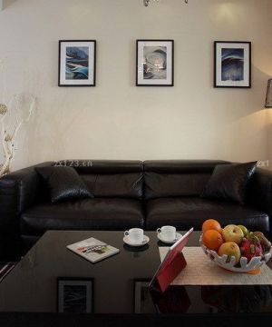 80平米小三房客厅沙发背景墙装修图片