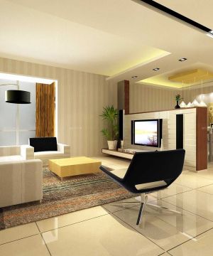 现代欧式80平米两室一厅客厅装修效果图