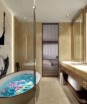 130平米三室一厅浴室装饰装修效果图