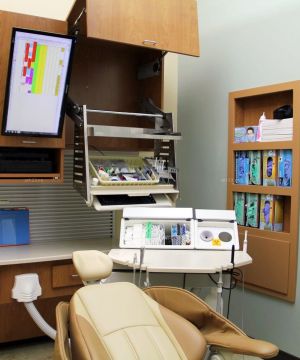 口腔医院室内置物架装修效果图片