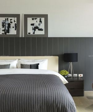 现代简约式家装床头背景墙装修效果图片