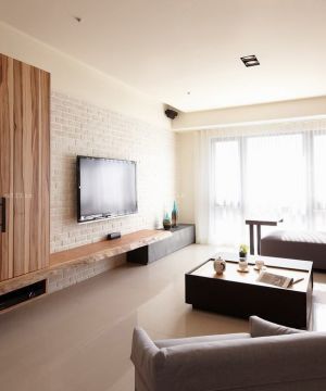 现代简约风格室内客厅电视墙装修设计图片