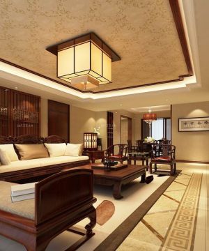 中式家装客厅组合沙发装修效果图片