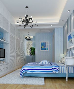 地中海风格90平米房子卧室装修效果图