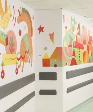 儿童医院简约背景墙装修效果图片