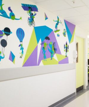 儿童医院过道背景墙装修效果图图片 