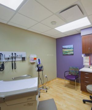 社区医院室内纯色壁纸装修效果图片