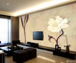 家装客厅手绘电视背景墙设计效果图