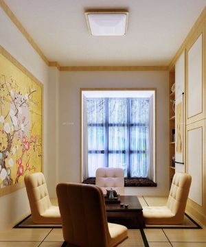 日式办公室背景墙装修效果图