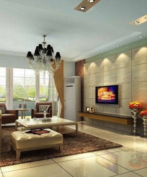 客厅现代简约电视背景墙设计图片