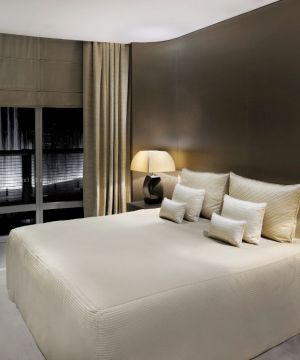 时尚小宾馆纯色窗帘装修效果图片