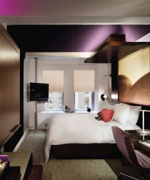 小宾馆创意床头背景墙装修效果图片