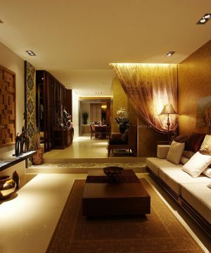 东南亚风格120平方房子客厅装修图