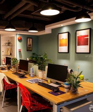私人小型企业办公室电脑桌装修效果图片
