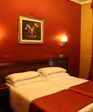 复古酒店宾馆红色墙面装修效果图片