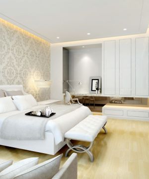 欧式80平小户型卧室花藤壁纸装修案例