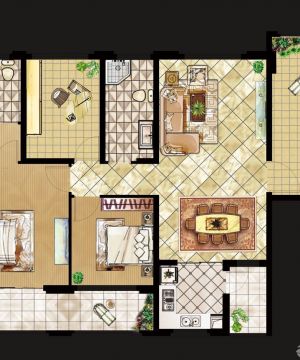 70平米小户型家庭室内设计平面图