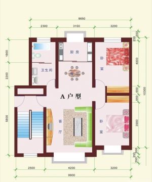 现代70平米小户型家居设计平面图