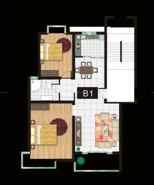 现代60平米小户型家庭装修设计平面图