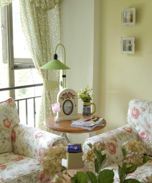 80平方米房子家装客厅窗帘装修效果图田园风格
