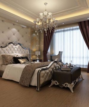 70平两室一厅欧式纯色窗帘装修效果图片