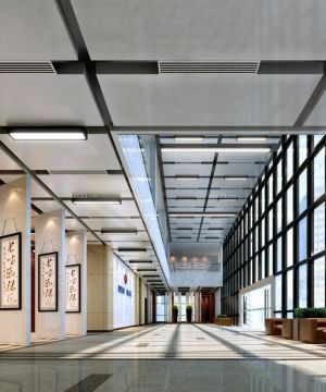办公室大厅走廊设计效果图