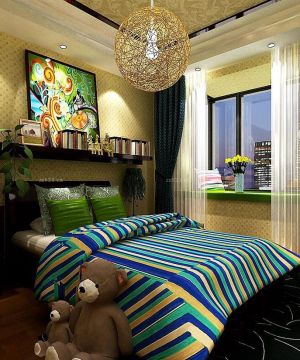 东南亚风格60平米两室一厅小户型卧室装修效果图