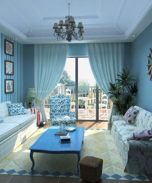 地中海风格70-80平方小户型客厅装修图
