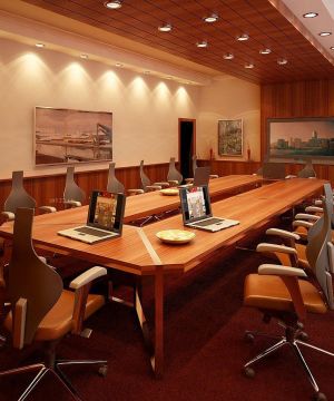 古典办公室会议桌装修效果图片
