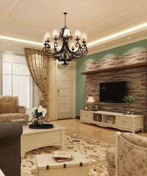 欧式古典风格70平米小户型客厅设计图