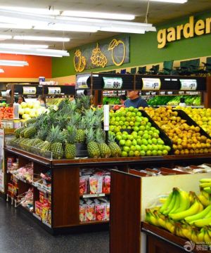 精致果蔬超市绿色墙面装修效果图片