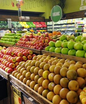 果蔬超市绿色墙面装修效果图片