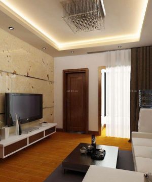 60平米小户型装修客厅石材电视背景墙效果图