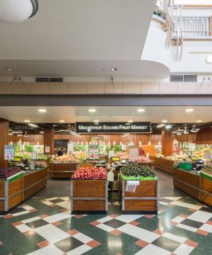 现代蔬菜超市柱子摆设装修效果图片