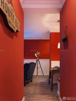 90平方两室两厅室内红色墙面装修效果图片