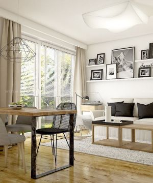 交换空间80平米小户型纯色窗帘装修效果图片