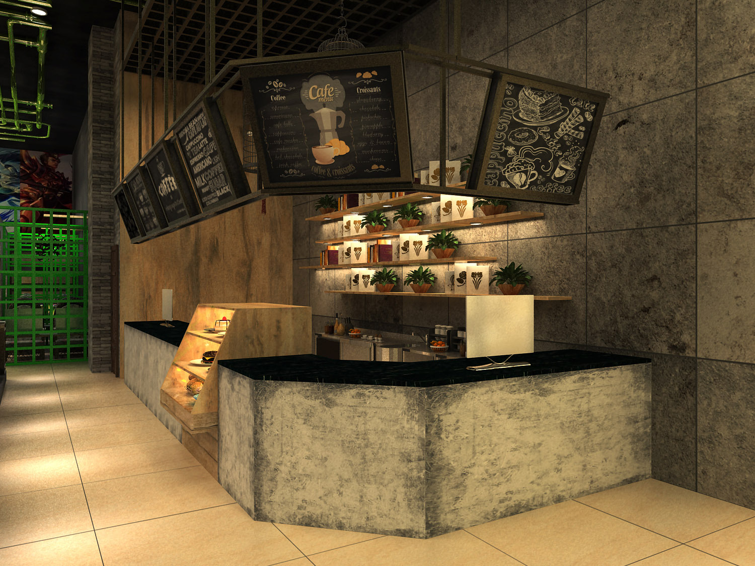 欧式时尚餐厅吧台装修效果图 – 设计本装修效果图