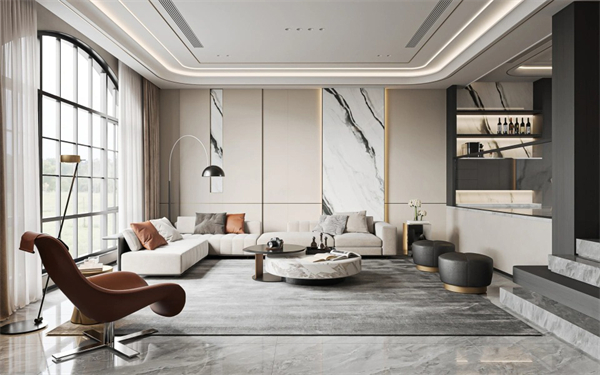 客厅无主灯设计软装搭配