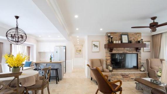 135平高档美式装修多少钱?50万豪装休闲美式实景图