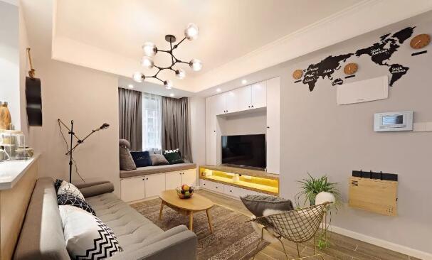 小户型提高利用变出大空间,89平木色北欧风装修