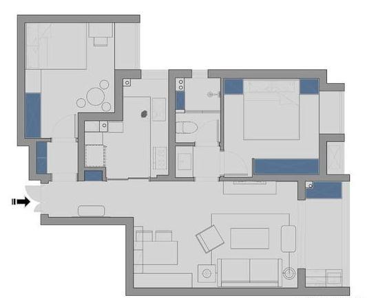 97平品质现代风装修多少钱?20万整装两居室装修分享