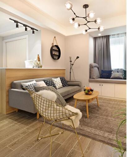 小户型提高利用变出大空间,89平木色北欧风装修